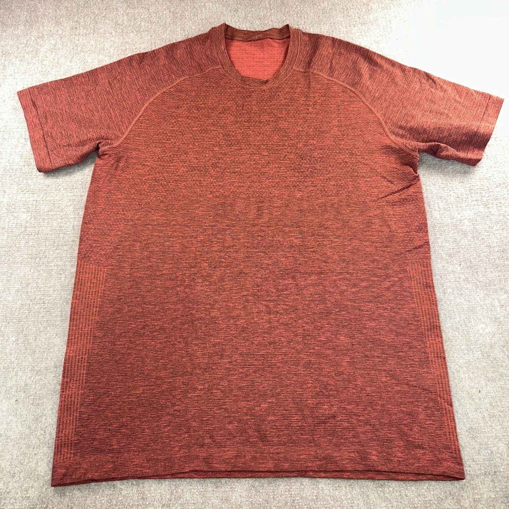 Lululemon Metal Vent Tech Short Sleeve Sh Mens Rust Red Heathered Training Tee